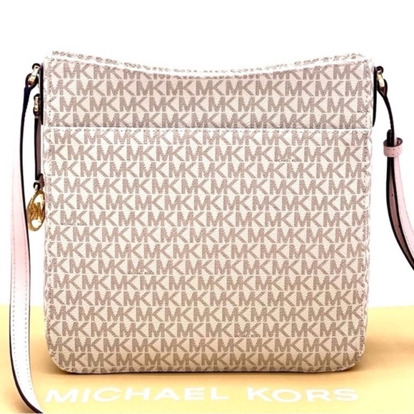 Michael Kors Large Messenger Crossbody Bag Powder Blush Multi - Picture 4 of 13